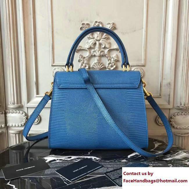 Dolce  &  Gabbana Welcome Handbag In Lizard Pattern Leather Blue 2018